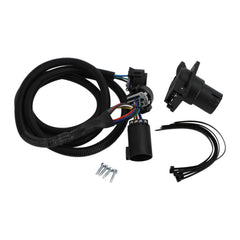 Frezon truck bed wiring harness mounted on left bed wall for Ford Super Duty with reliable 7-pin hookup.