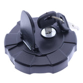 FridayParts fuel cap 2658575 with keys 459A close-up for CAT mini excavators.