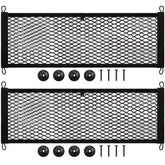 Frienda cargo net with hooks and screws for secure car storage.