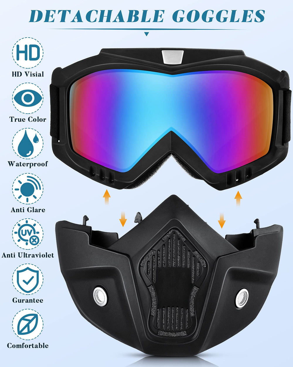 Frienda anti-fog goggles lenses maintain clear sight during rides and sports
