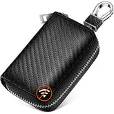 Frienda car key fob carbon fiber bag close-up showing durable signal-blocking texture