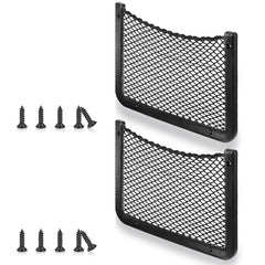 Frienda car storage net bag 2pcs mounted under seat for quick grab-and-go items.
