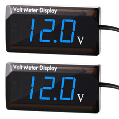 Frienda DC voltmeter with blue LED display for quick vehicle voltage checks.