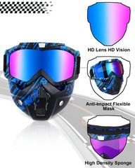 Frienda goggles side view shows slim profile and helmet-friendly fit for riders.