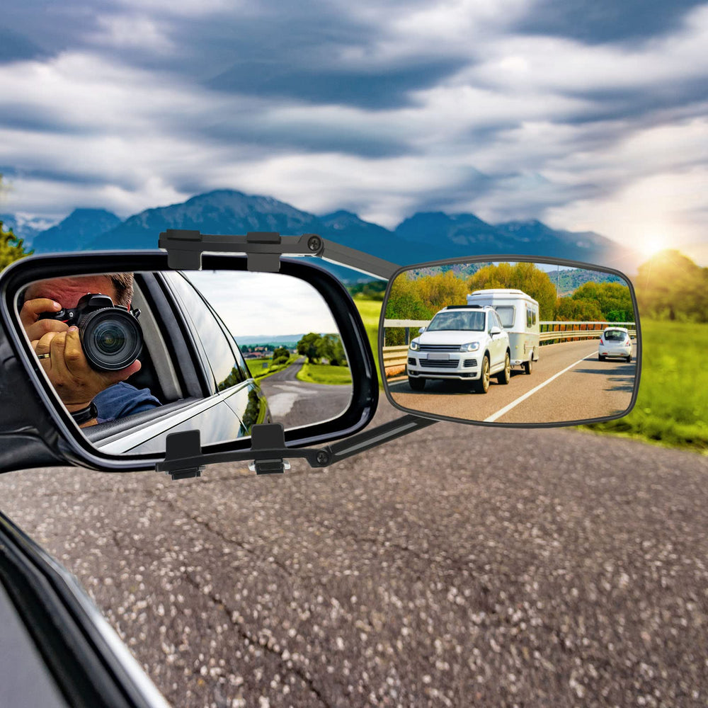 Frienda wide-vision towing mirror helps spot blind spots behind loads