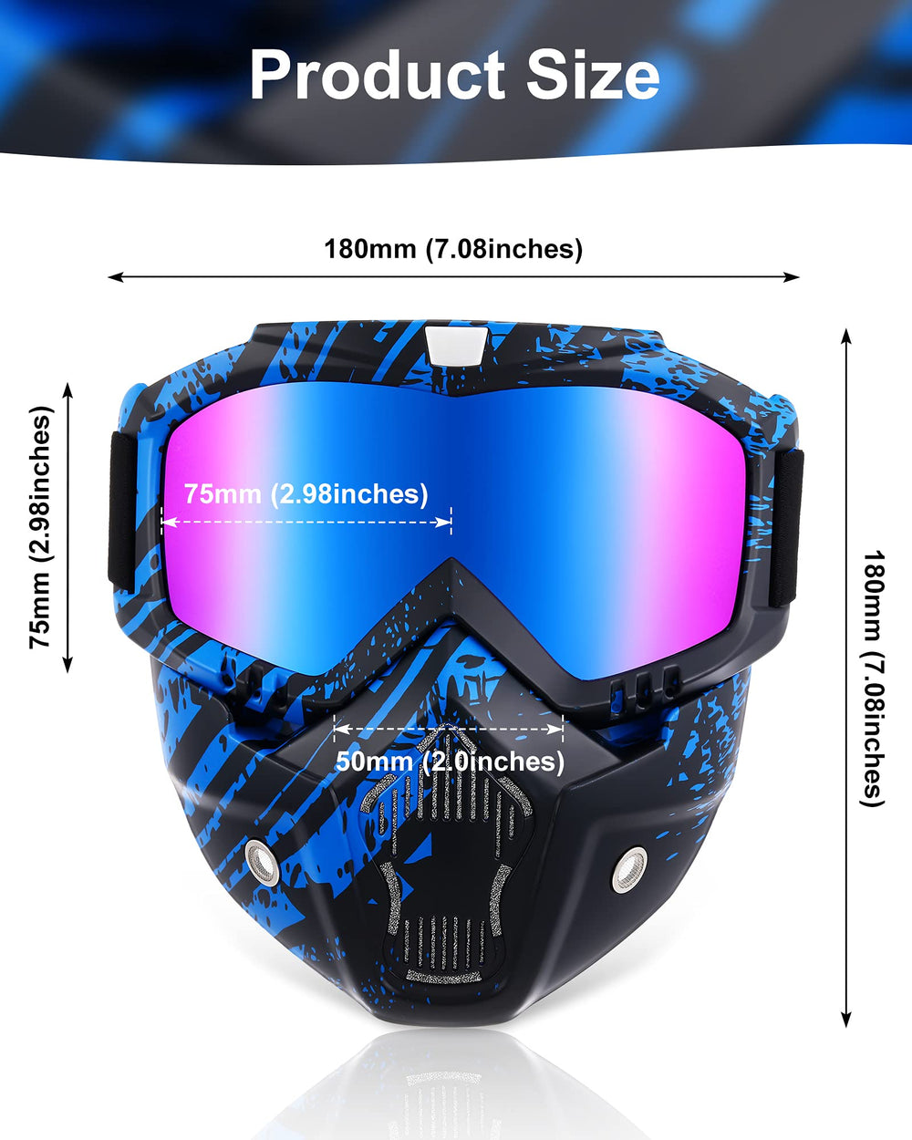 Frienda wind-dust protection close-up features foam cushions blocking wind and debris.