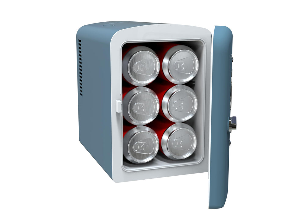 Frigidaire Retro Mini Fridge interior showing space for beverages.