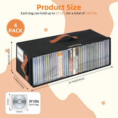 Frlanse stackable CD box on a shelf to maximize space.