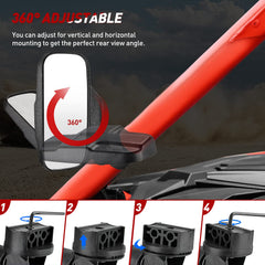 Frokom tempered glass mirror delivers clear rear viewing in tough terrain.