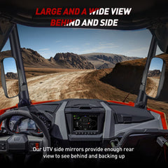 Frokom wide-view mirror helps reduce blind spots during off-road runs.