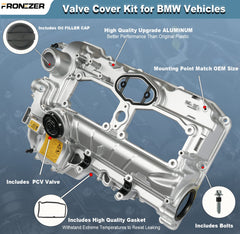 FRONEZER OEM-style valve cover compatible with BMW 2.0L engines.
