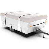 FRUNO camper cover for 10-12 ft with waterproof oxford top protects your trailer.