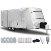FRUNO Oxford travel trailer cover top view protects against weather and debris