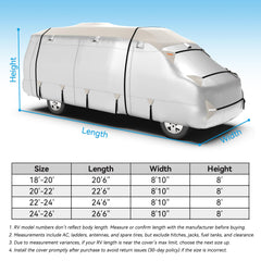 FRUNO Class B RV Cover gutter spout covers protecting from rain