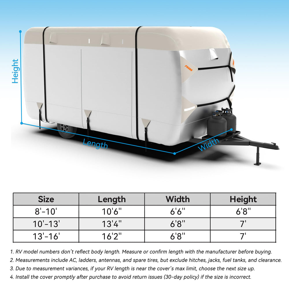 FRUNO all-weather trailer cover ready for winter wind protection