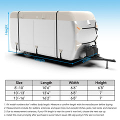 FRUNO all-weather trailer cover ready for winter wind protection