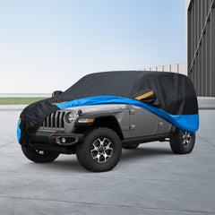 FSGRICH car cover folds into a compact storage pocket for easy transport.