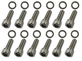 F.S.P SBC header bolt kit bolts for secure header mounting on Chevy V8 engines.