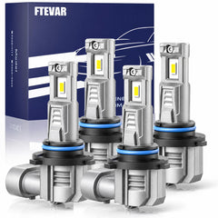 FTEVAR 9005/9006 combo bulbs front view for enhanced night visibility.