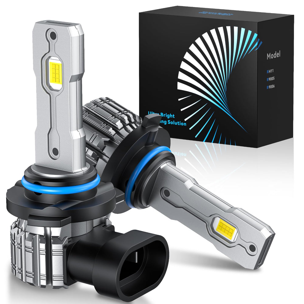 FTEVAR 9005 HB3 LED bulbs front view for enhanced night visibility.