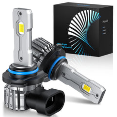 FTEVAR 9005 HB3 LED bulbs front view for enhanced night visibility.