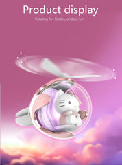 FUAN Kitty air freshener with rotating propeller evenly diffuses fragrance while driving