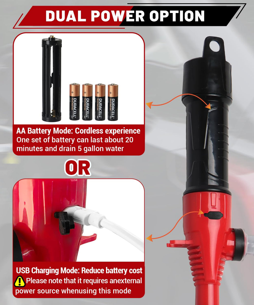 Fuelio 36-inch discharge hose reaches distant tanks with minimal spill.