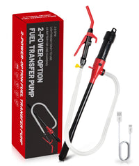 Fuelio electric USB fuel transfer pump in red for quick, cordless fueling.