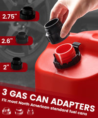 Fuelio locking clip enabling hands-free, safer fuel transfer.