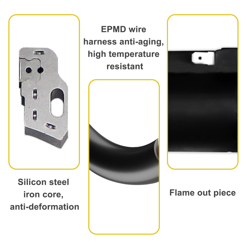 Close-up of durable metal ignition coil, built for longevity.