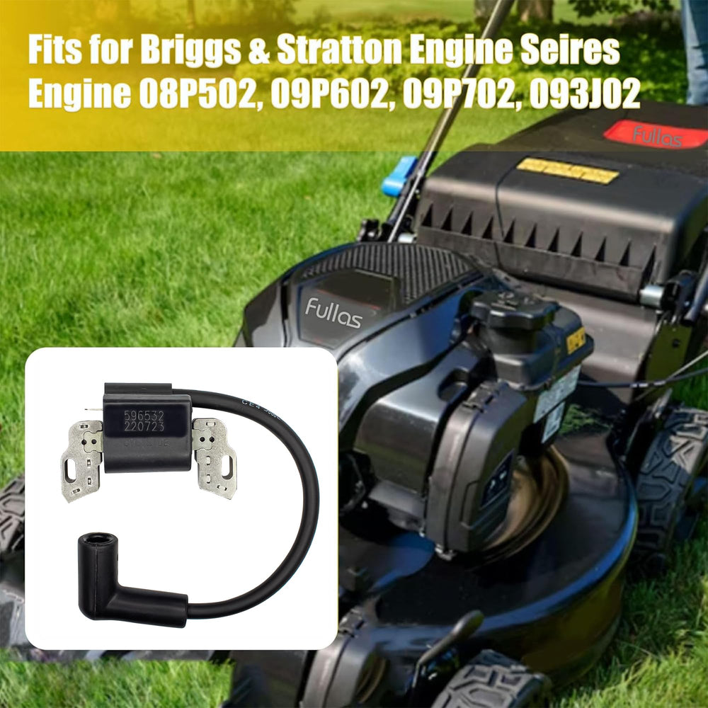 Lawn mower engine magneto in use delivering smooth ignition.