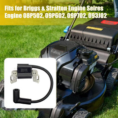 Lawn mower engine magneto in use delivering smooth ignition.