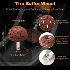 FullMayPro buffing wheel preparing tire surfaces for bonding
