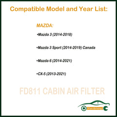 FUN-DRIVING FD811 fitment close-up for Mazda3/Mazda6/CX-5 demonstrating precise OEM-size compatibility.