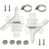 Funmit RV toilet valve water valve replacement showing secure seal and compatibility