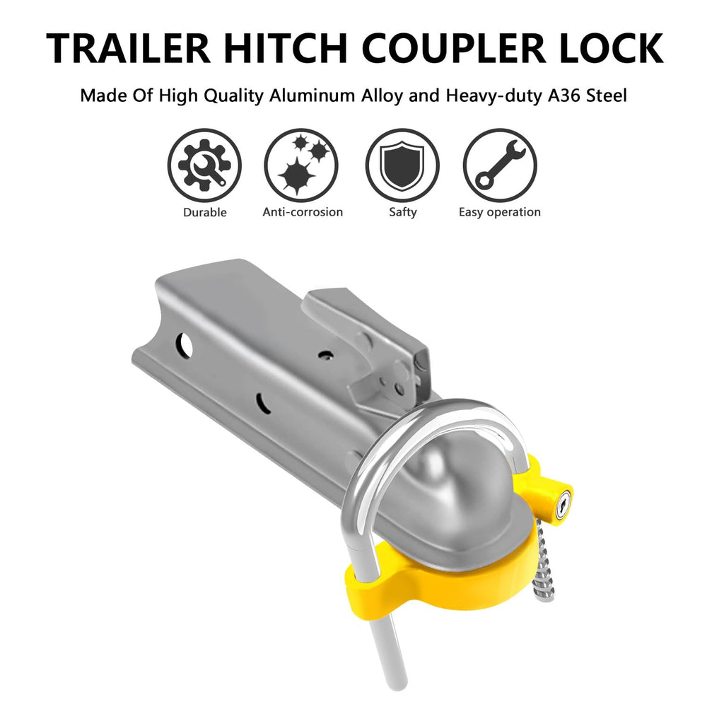 Funmit anti-theft U-shaped pin securing the trailer lock