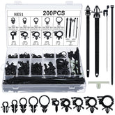 Funnymoom 200pc car wire loom clips kit in a clear box for organized installation.