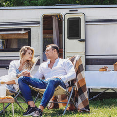 Funomo DIY installation process shows fast, no-tools setup for campers.
