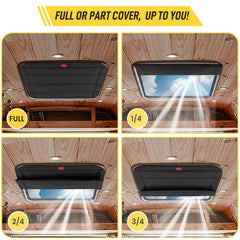 Funomo waterproof and UV-protected shade reduces heat and glare.
