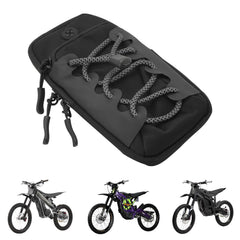 Funparts front frame bag installed on Sur Ron for secure essentials