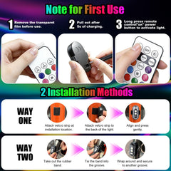 Furlerkam wireless LED lights USB rechargeable power for flexible use