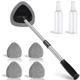 FurnisHIQ 25.5-inch windshield cleaner with plush coral velvet pads for streak-free results.