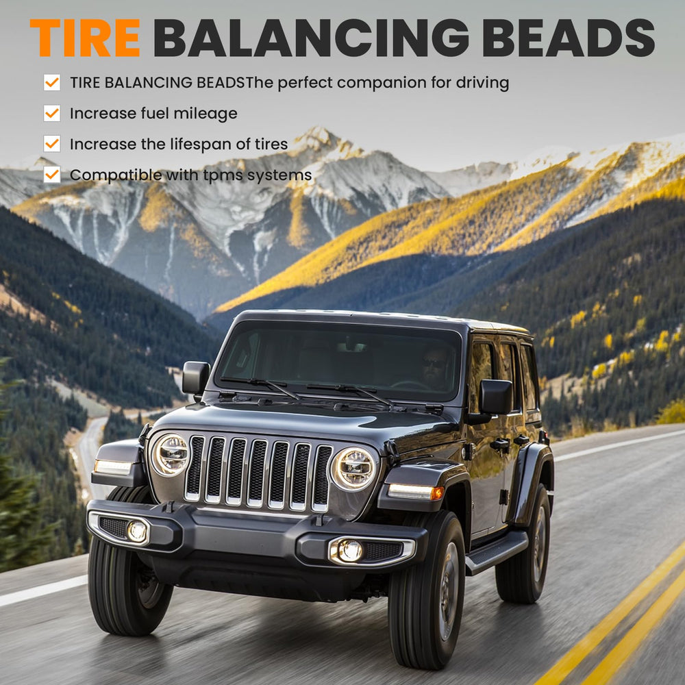FURWEY beads inside a truck tire demonstrating balance and smoother ride