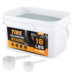 FURWEY tire balancing beads bulk tub shown for heavy-duty tires