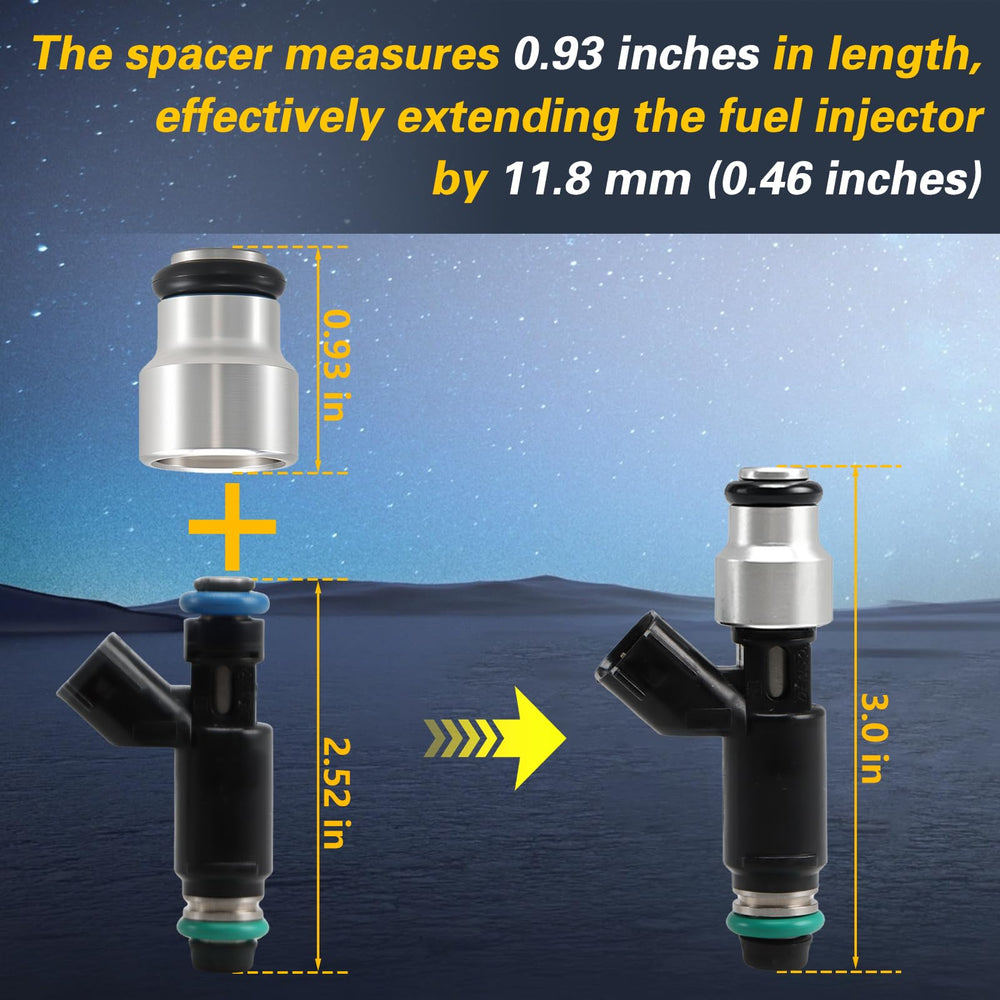 0.93 inch length extends injector by 11.8 mm