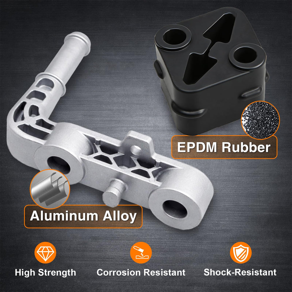 FUSCH aluminum muffler bracket combines strength with light weight.