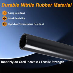 FUSCH nitrile rubber fuel hose core resists swelling and maintains flexibility under fuel exposure.