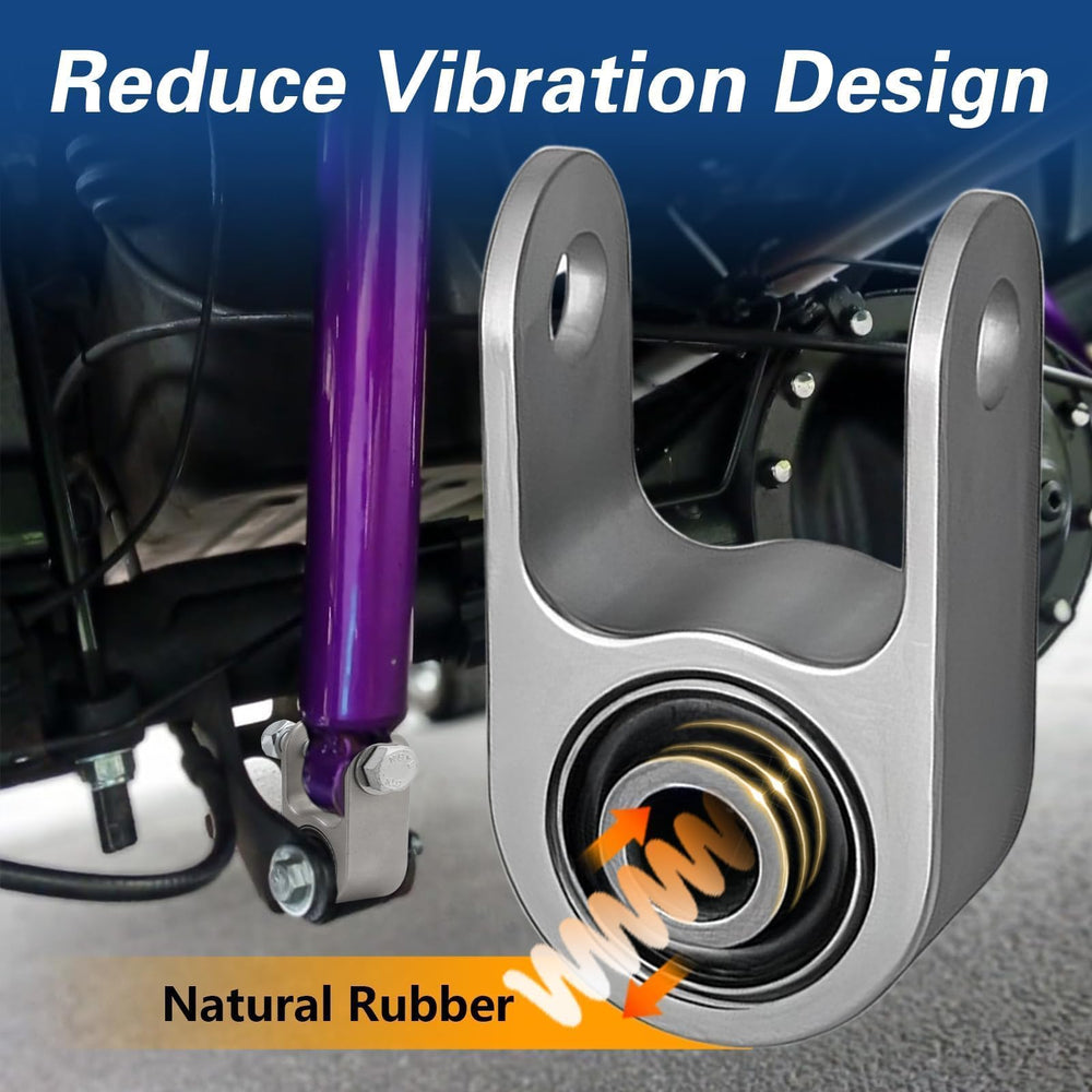 FUSCH rear shock extensions with bushings reduce vibrations for smoother rides