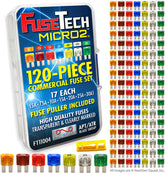 FuseTech Micro2 ATR 120-piece assortment with color-coded fuses for quick identification