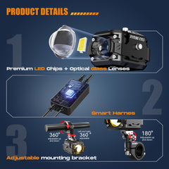Future Eyes amber fog mode enhances visibility in foggy or urban conditions